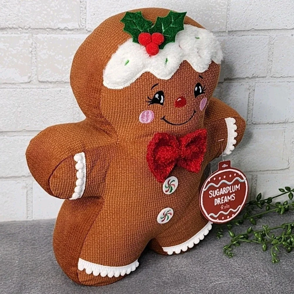 Sugarplum Dreams Gingerbread Girl Plush Figure Pillow 13